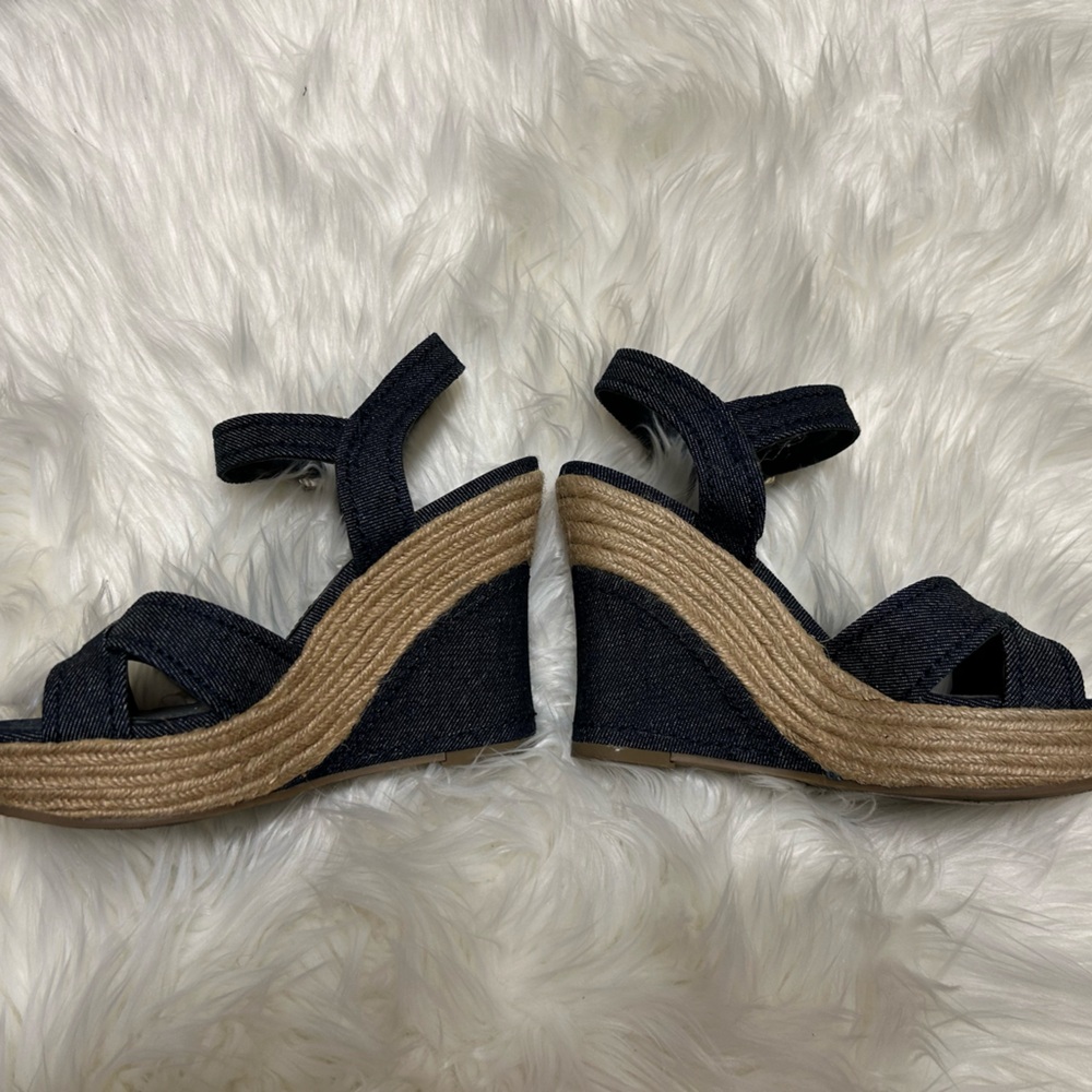 BCBGeneration Wedges - Dark Blue Denim Size 6
